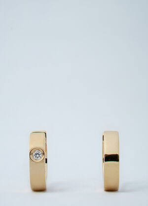 TOTEME Bezel Diamond Hoops Gold tot0261076