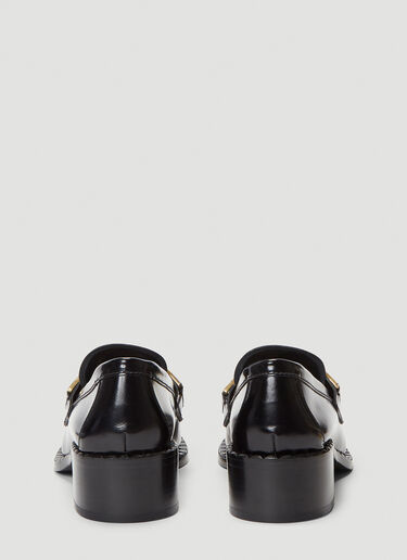 Prada Buckle Moccasin Shoes Black pra0240009
