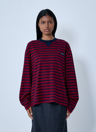 Logo Motif T-Shirt Prada Logo Motif T-Shirt Red pra0263110