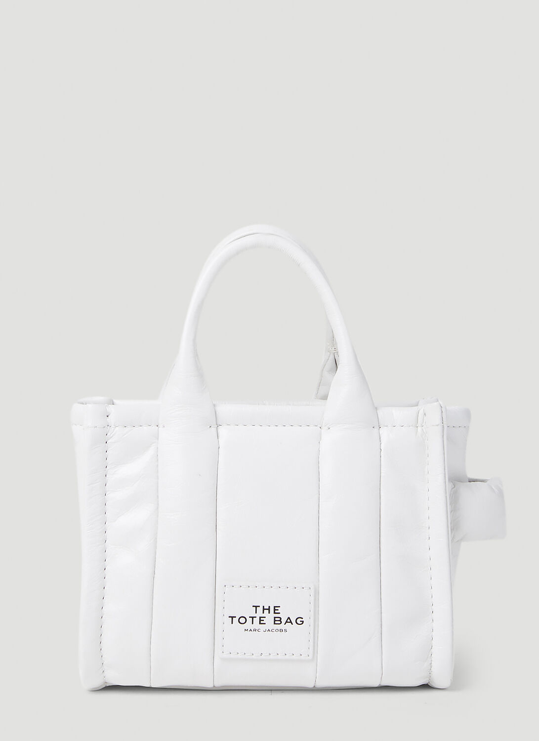 Marc Jacobs Shiny Crinkle Micro Tote Bag In White