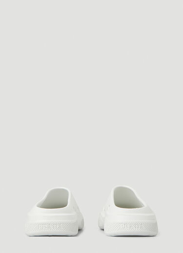 Prada Logo Embossed Foam Mules White pra0149040