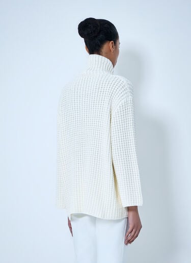 TOTEME Waffle Knit Turtleneck Sweater White tot0264024