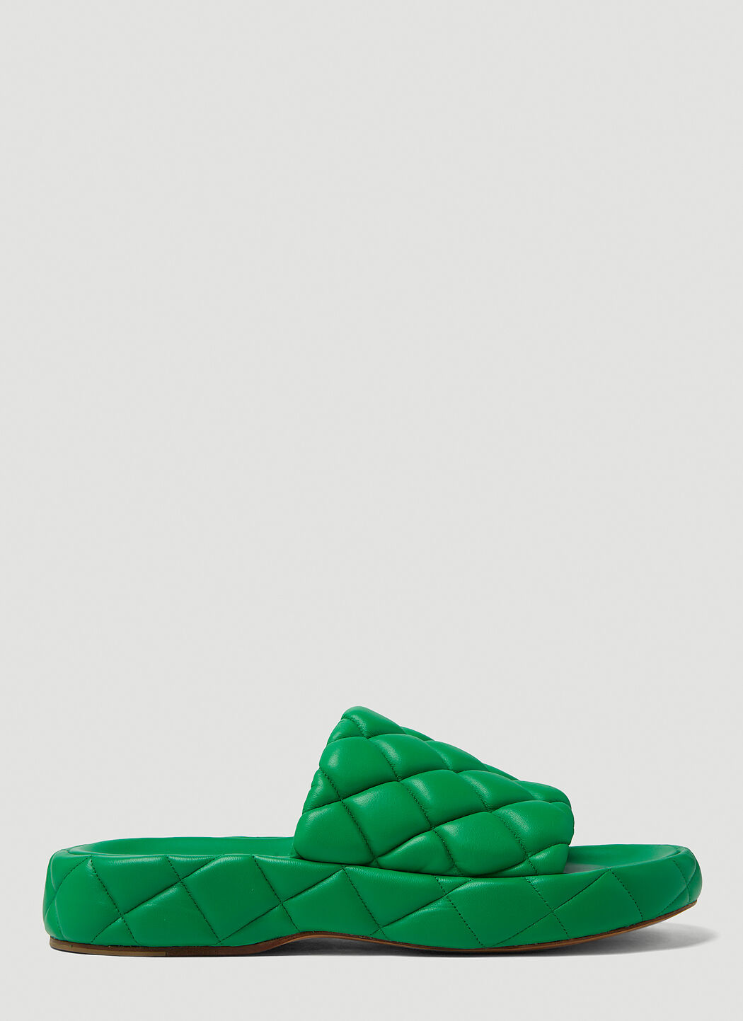 Bottega Veneta Padded Slides in Green LN CC
