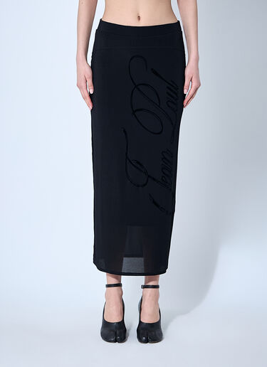 Jean Paul Gaultier メッシュタトゥー・ミディスカート  ブラック jpg0260008