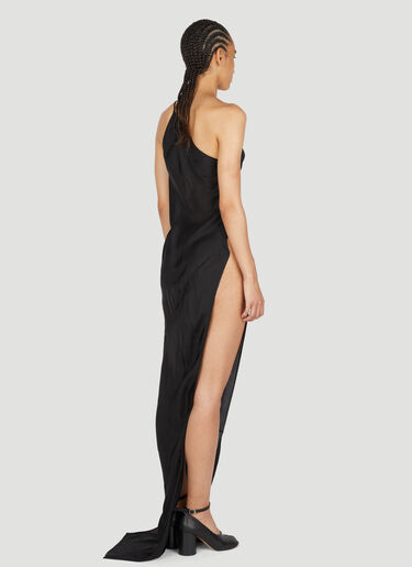 Taco One-shoulder Sheer Gown Rick Owens Taco One-shoulder Sheer Gown Black ric0253013