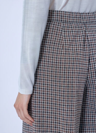 LN-CC® - Max Mara: Houndstooth Wide-Leg Trousers - Brown Max Mara Houndstooth Wide-Leg Trousers Brown max0266023