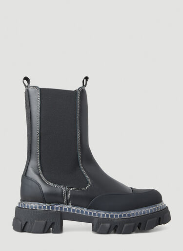 GANNI Cleated Chelsea Boots Black gan0250016