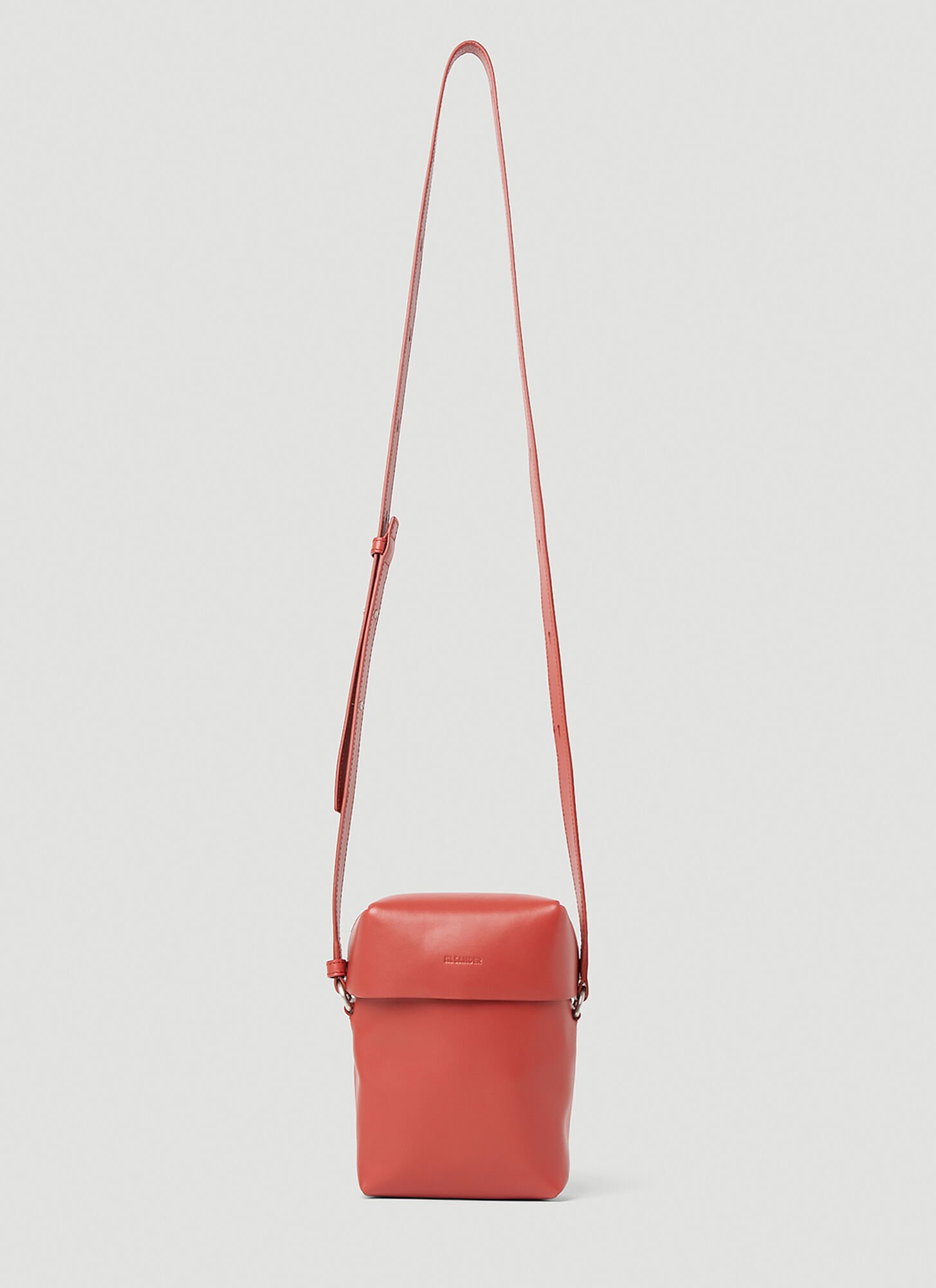 Jil Sander Small Lid Crossbody Bag In Red