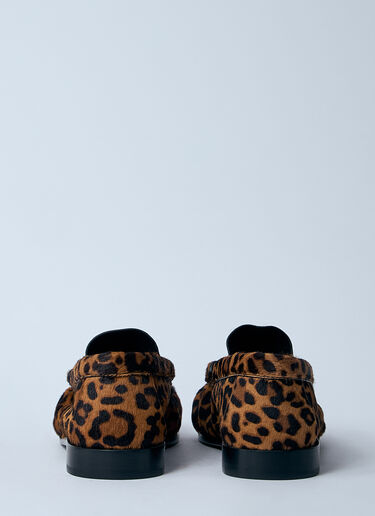 Saint Laurent Leopard Pony Hair Loafers Brown sla0259039