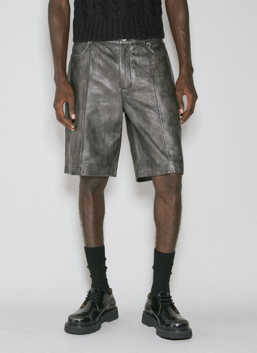 Han Kjøbenhavn Washed Leather Shorts Black han0153015