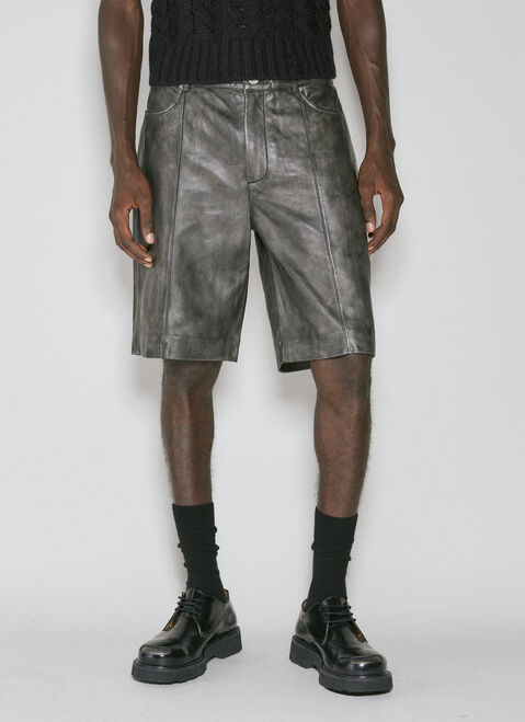 Han Kjøbenhavn Washed Leather Shorts Black han0154004