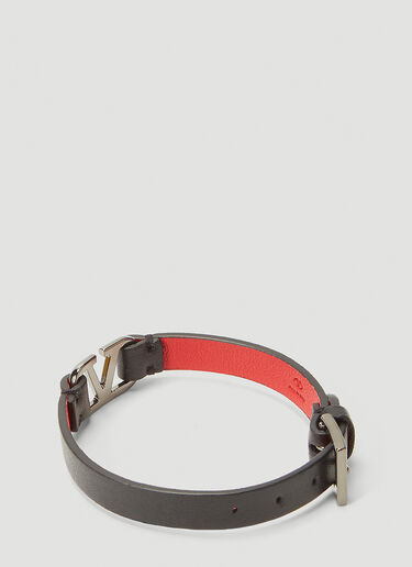 Valentino VLogo Leather Bracelet Black val0142049