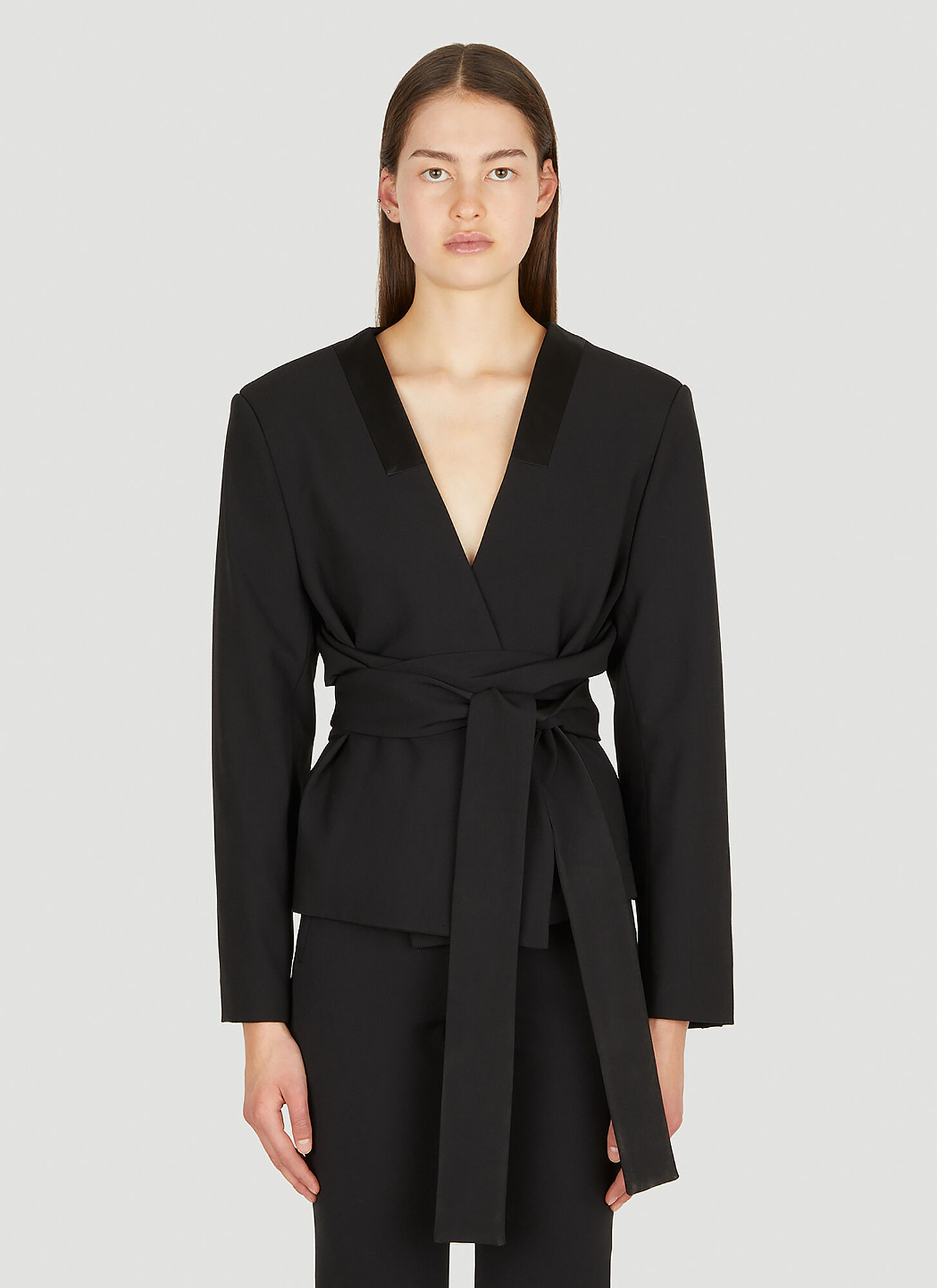 Shop Ambush Waist Tie Blazer In Black