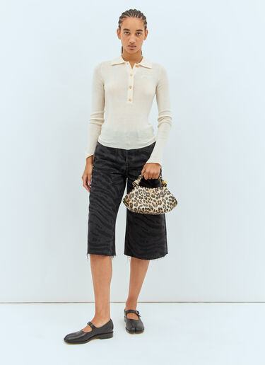 GANNI Small Bou Leopard Handbag Brown gan0258081