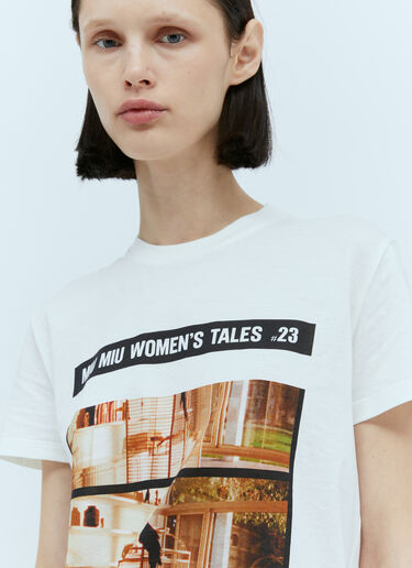 Graphic Print T-Shirt Miu Miu Graphic Print T-Shirt White miu0254075