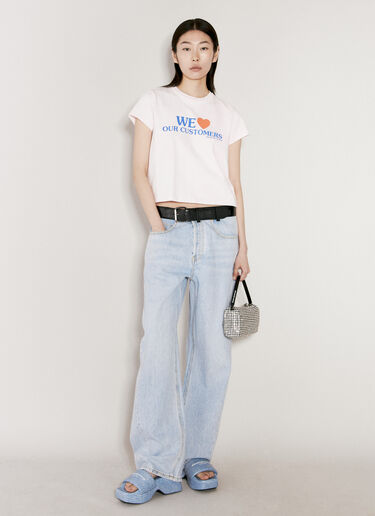 Alexander Wang Graphic Shrunken T-Shirt White awg0256006