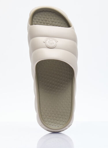 Moncler Lilo Logo Patch Slides Beige mon0156032