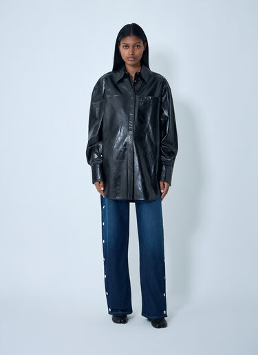 Leather Overshirt Jacket Sportmax Leather Overshirt Jacket Black spx0262012