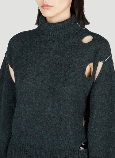 Cut Out Sweater MM6 Maison Margiela Cut Out Sweater Green mmm0253009