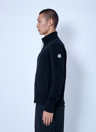 LN-CC® - Moncler: Cashmere & Wool Zip-Up Cardigan - Black Moncler Cashmere & Wool Zip-Up Cardigan Black mon0166052