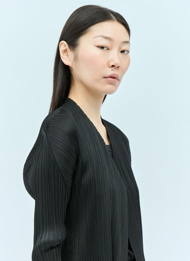 Pleats Please Issey Miyake Monthly Colors: December Cardigan Black plp0255010