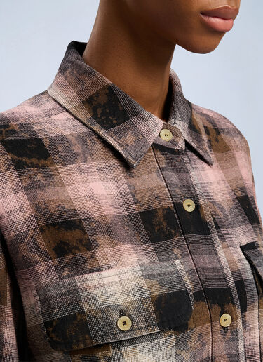 Curved Logo Coated Checkshirt Palm Angels Curved Logo Coated Checkshirt Black pma0262086