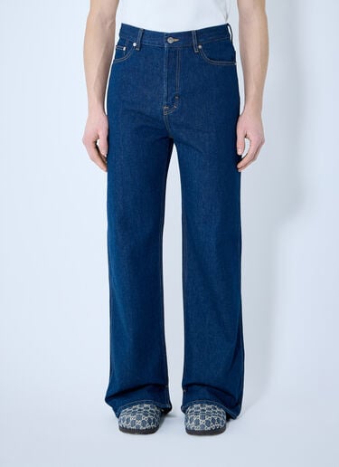 Gucci Denim Jeans With Embroidery Dark Blue guc0159033