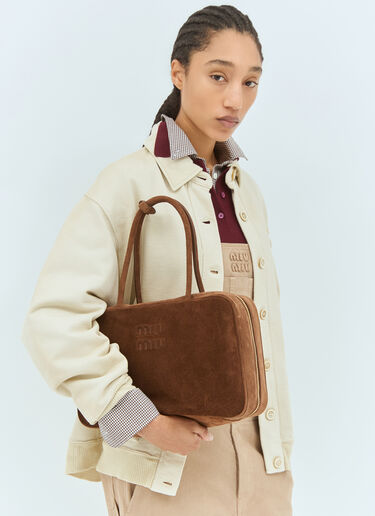 Miu Miu Beau Suede Handbag Brown miu0258026