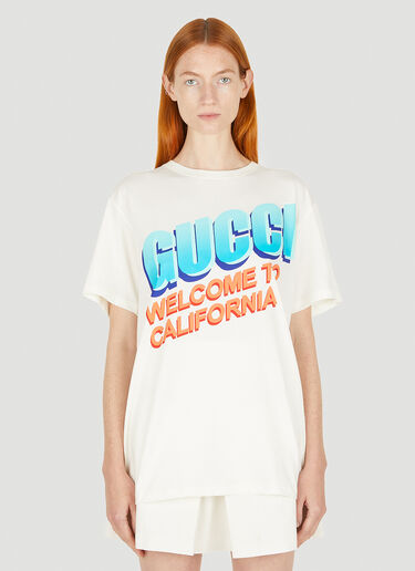 Gucci Welcome To California Tシャツ ホワイト guc0250064