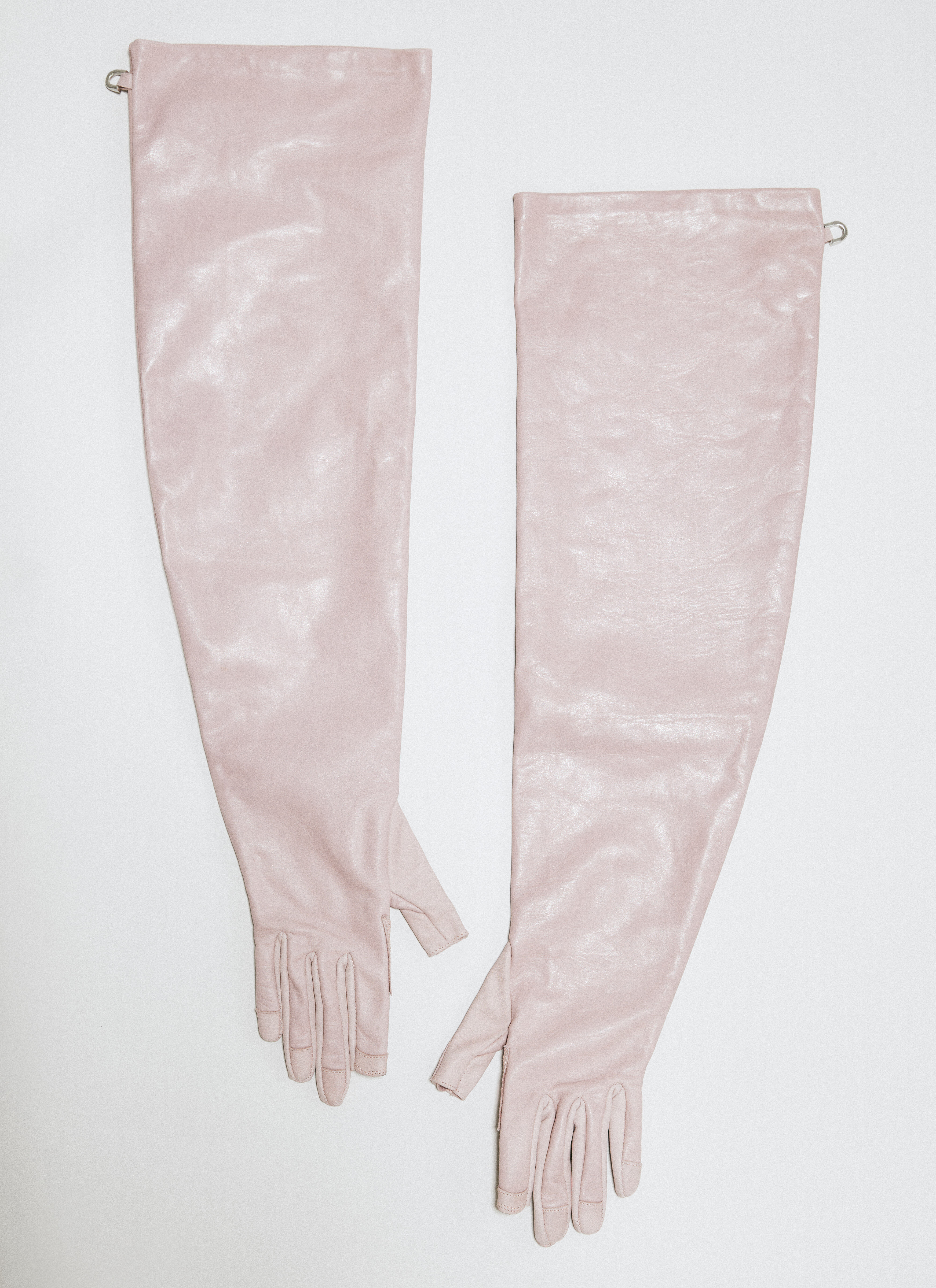 Marni Long Leather Gloves White mni0255039