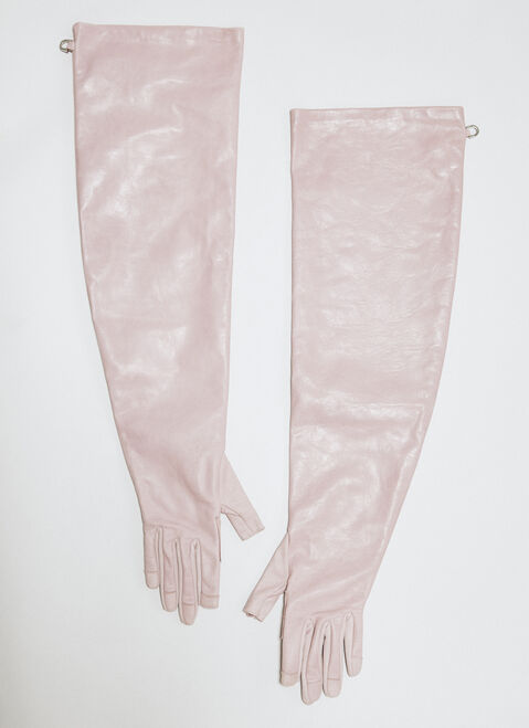 Saint Laurent Long Leather Gloves Black sla0254014