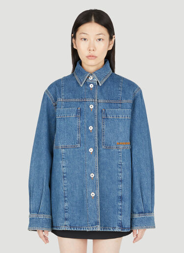 Burberry Oversized Denim Overshirt Blue bur0253017