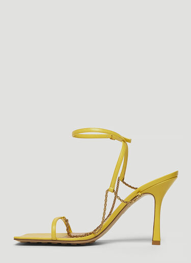 Bottega Veneta Chain-Strap Heeled Sandals Yellow bov0243034