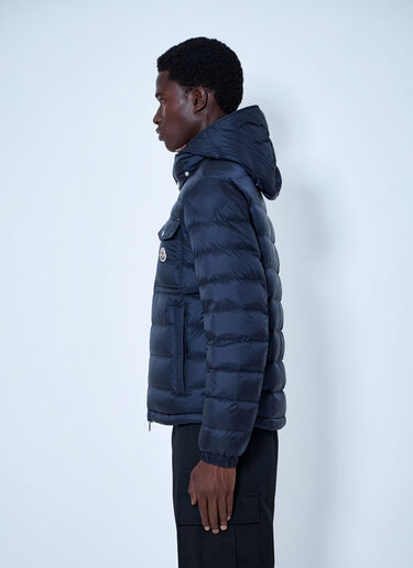 LN-CC® - Moncler: Verith Hooded Short Down Jacket - Blue Moncler Verith Hooded Short Down Jacket Blue mon0165065