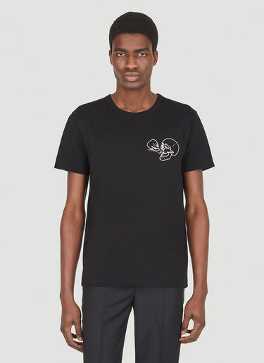 Alexander McQueen スカル刺繡Tシャツ ブラック amq0147011