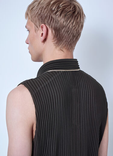 Homme Plissé Issey Miyake Pleated Sleeveless Top Brown hmp0166019
