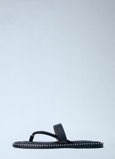 Dries Van Noten Leather Thong Sandals Black dvn0163032