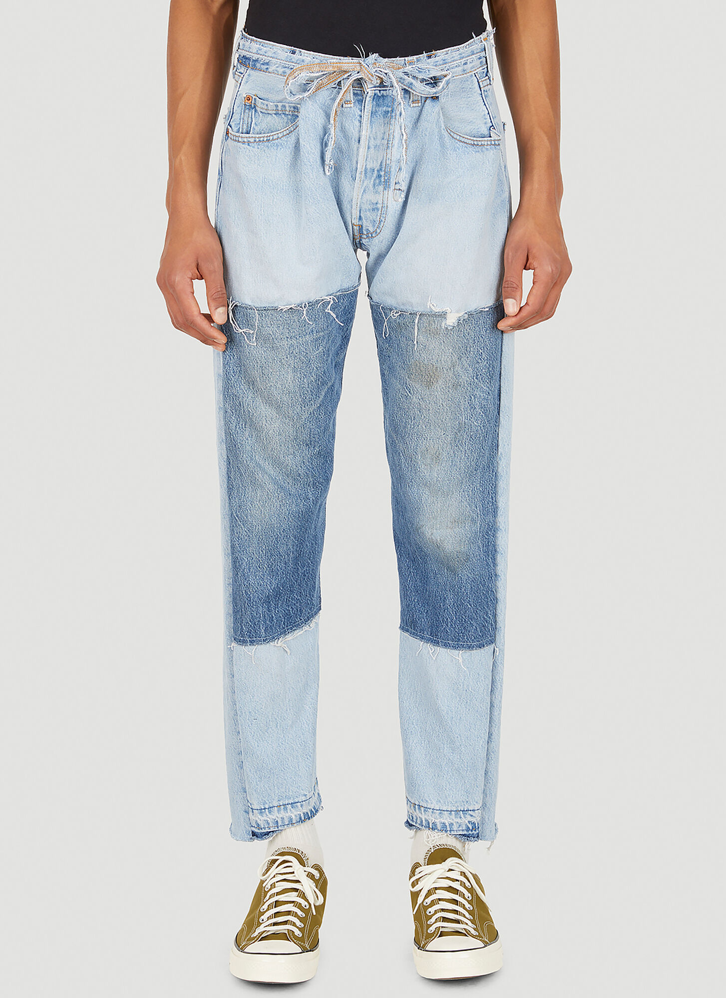 Bonum Asymmetric Cuff Jeans In Blue