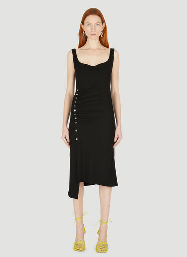 Rabanne Gathered Mid Length Dress Black pac0248017
