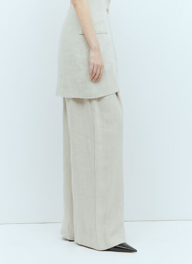 St. Agni Linen Tailored Pants Beige sta0255009