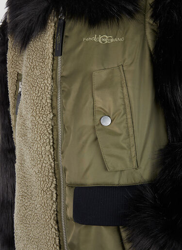 UGG x Feng Chen Wang Faux-Fur Sleeve Long Coat Khaki ufc0251001