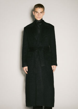Dolce & Gabbana Belted Oversized Wool Coat Black dol0160003