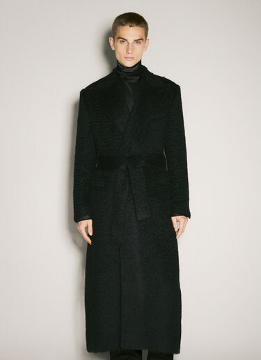Dolce & Gabbana Belted Oversized Wool Coat Black dol0158001