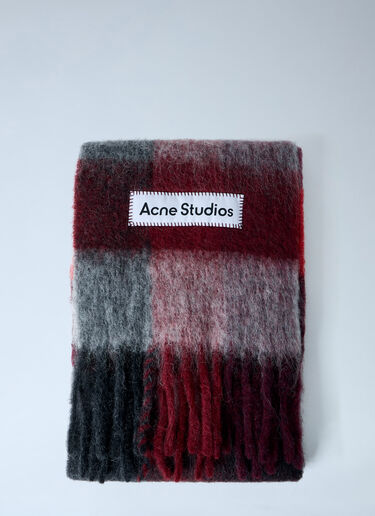 Acne Studios Wool-Blend Fringed Scarf Red acn0263018