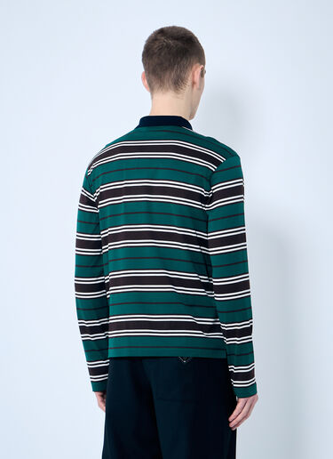 Prada Striped Polo Shirt Green pra0160002