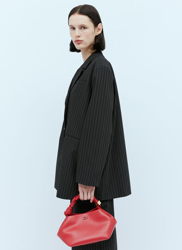 GANNI Pinstripe Oversized Suit Blazer Black gan0254002