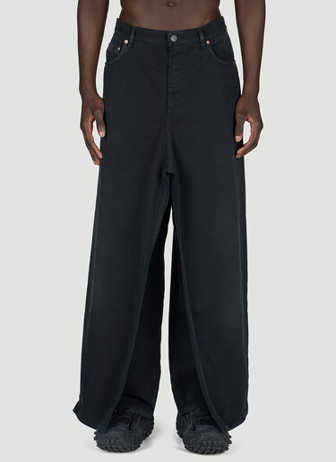 Balenciaga Double-Front Draped Denim Jeans Black bal0154005
