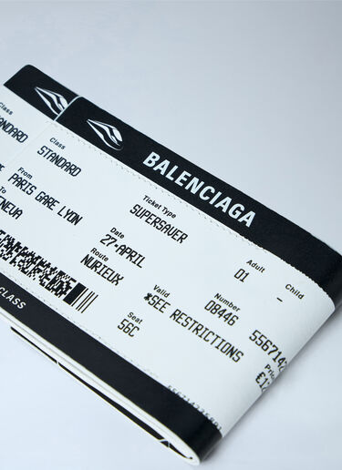 Ticket-Print Leather Zip Pouch Balenciaga Ticket-Print Leather Zip Pouch White bal0162016
