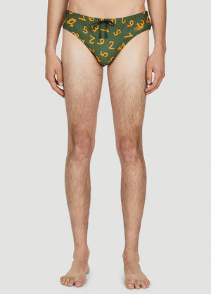 SAVAGE X DIESEL Numerical Print Swim Briefs Yellow dsf0158004