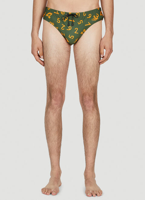 Gucci Numerical Print Swim Briefs 블루 guc0153009